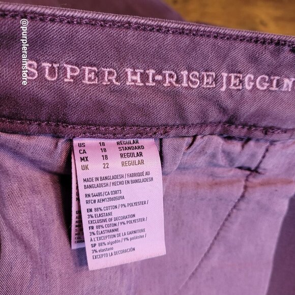 American Eagle Jeans 18 R Jegging Super Hi Rise Next Level Stretch X Purple - Picture 5 of 12